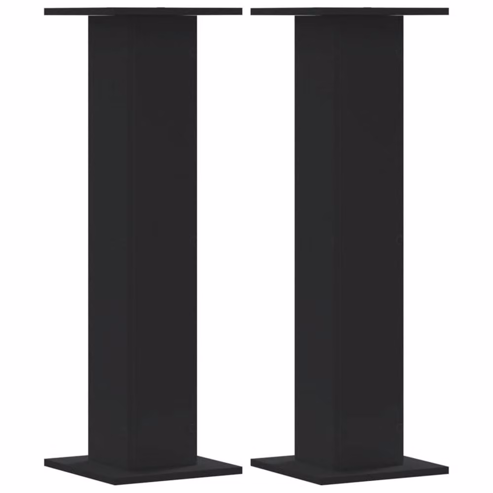 Berkfield Home Set of 2 Black Minimalist Plant Stands in Engineered Wood, W/D/H: 30 x 30 x 95 cm – 3