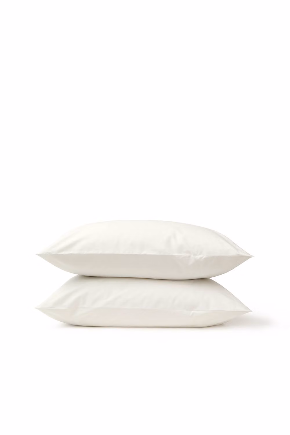 CHRISTY Pure Cotton Percale Standard Pillowcase Pair in White and Beige – 2