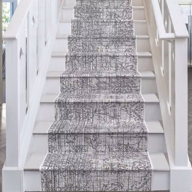 runrug 50 Shades Reversible and Durable Stair Runner Carpet in Grey, W: 60 cm x L: 510 cm