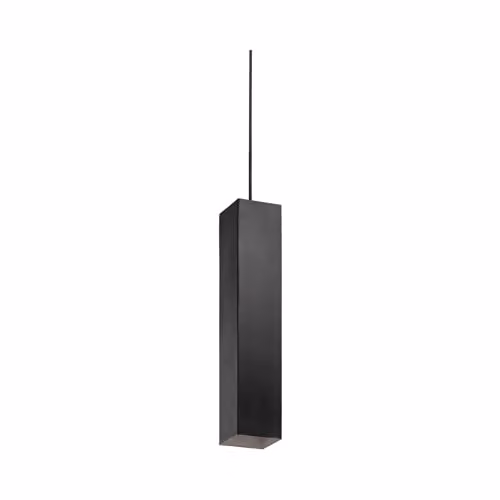 Ideal Lux Sky Black Minimalist Cylinder Pendant Light in Black Metal