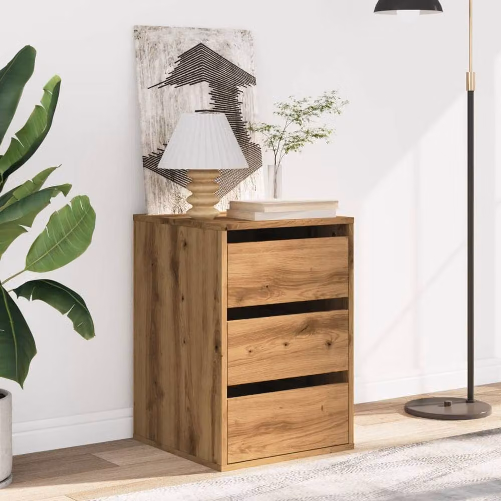 Berkfield Home Corner Chest of Drawers in Artisan Oak Brown, W/D/H: 40 x 41 x 58 cm – 3