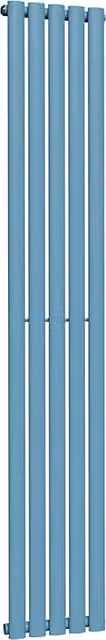 Lux Heat Oval Coloured Vertical Radiator in Denim Blue, H 180 cm x W 30 cm