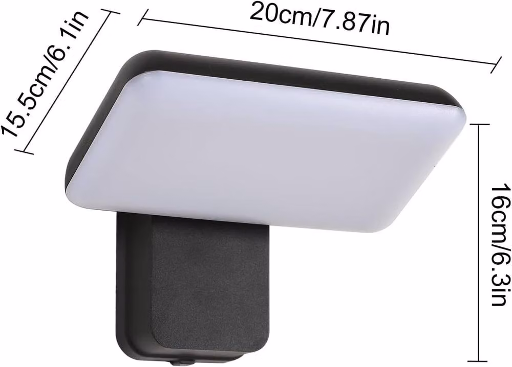 COMELY 16W LED Outdoor Wall Light in Black, Modern Adjustable Rotatable Accent Lamp for Garden, Terrace and Balcony – 5