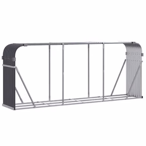 vidaXL Anthracite Galvanised Steel Log Holder W/D/H: 234 x 45 x 100 cm – 1