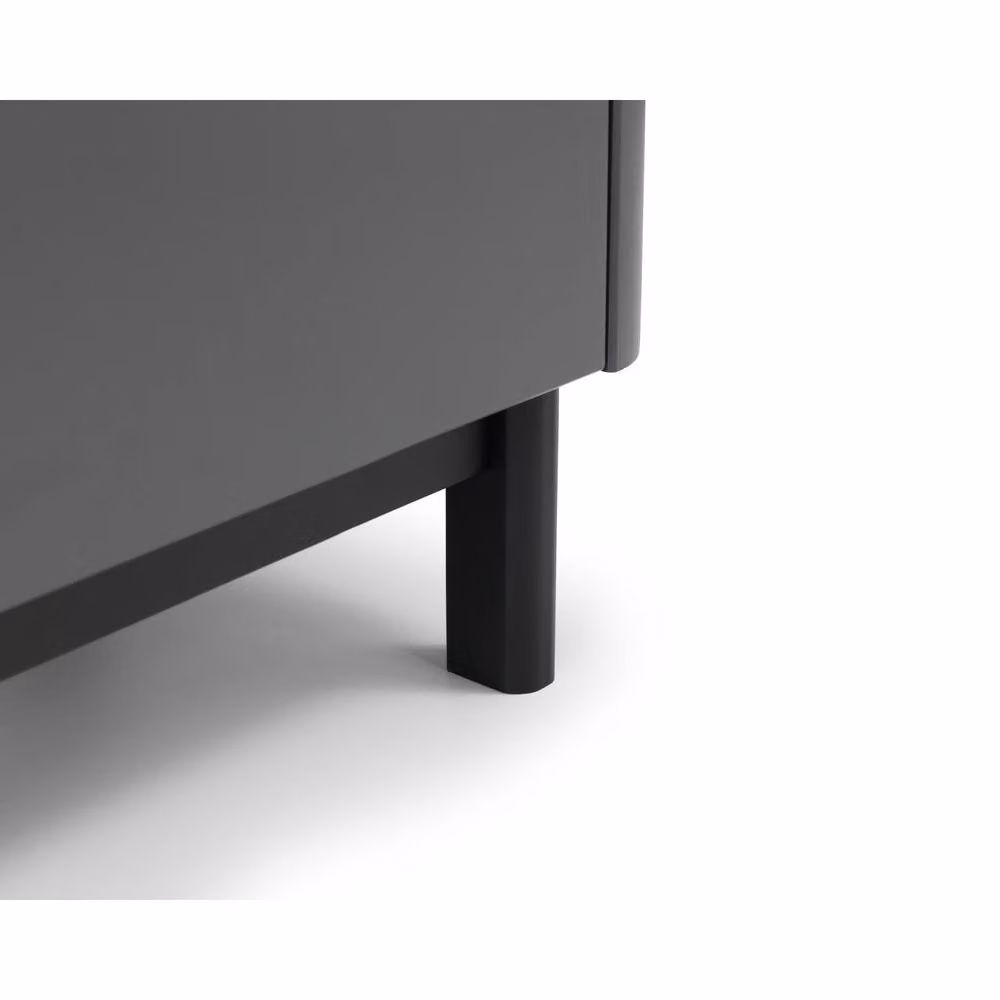 Cheshire Premium Nova 2 Drawer Bedside Unit in Storm Grey and Black – 3