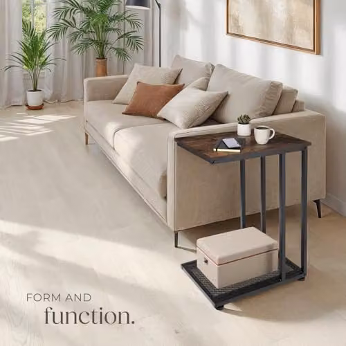 tectake Industrial Style Bedside Table in Brown and Black, W/D/H: 48 x 35 x 66 cm – 6