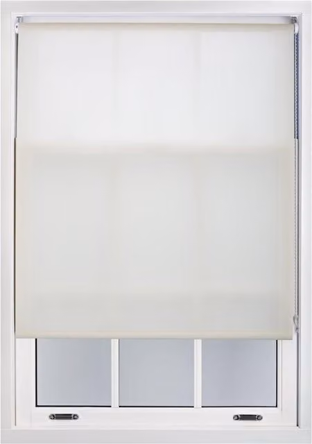 Furnished Cream and Beige Semi-Transparent Polyester Roller Blinds, Width: 55 cm, Height: 210 cm