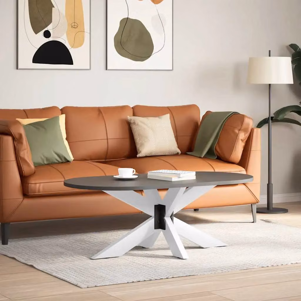 Berkfield Home Spider Shape Coffee Table Leg in White Matt Steel, W: 98 cm, D: 58 cm, H: 42-43 cm – 2