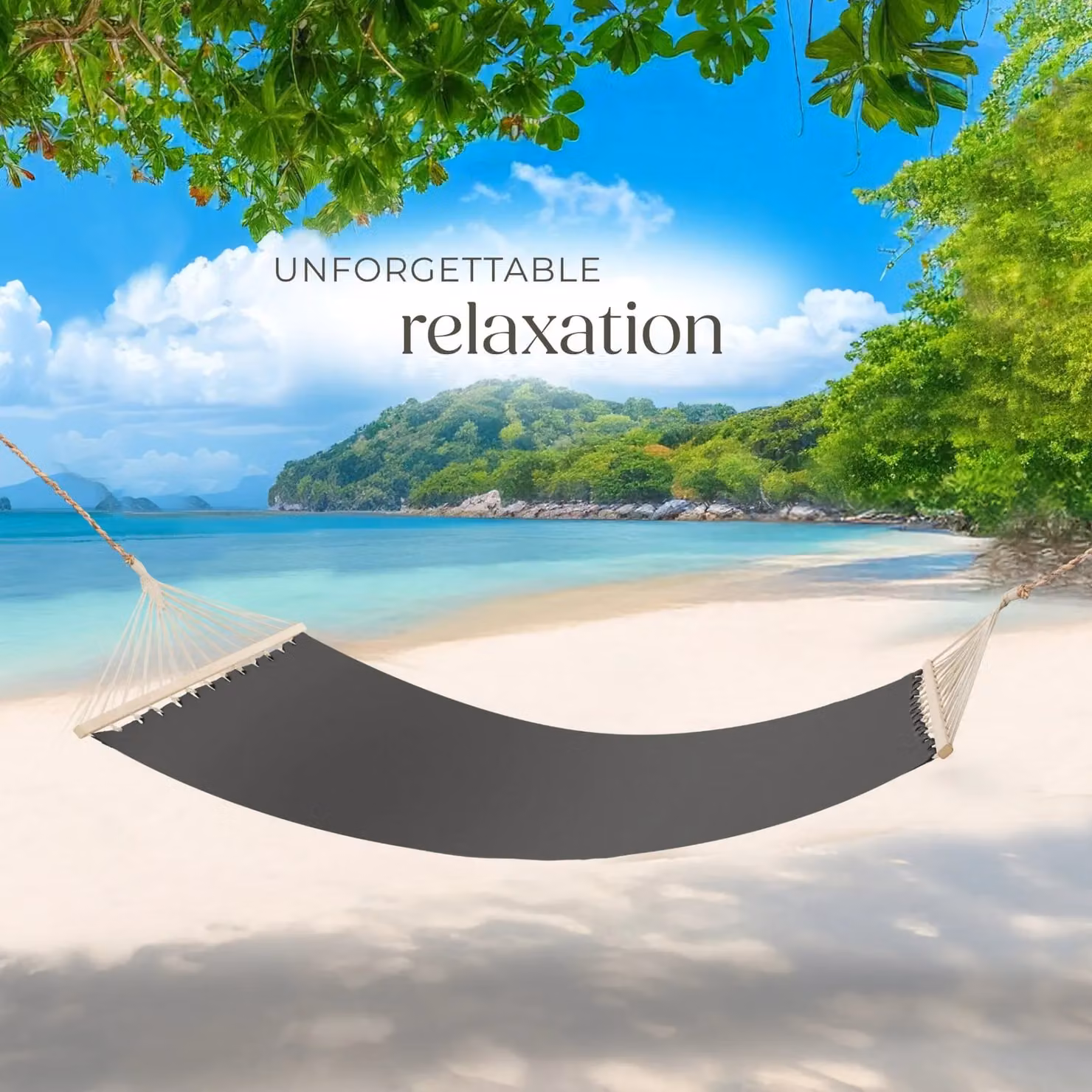 tectake Hammock Eden 2 Seater with Spreader Bars in Dark Grey – 7