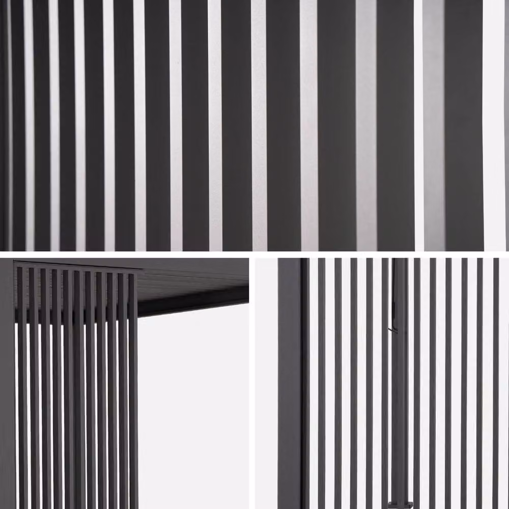 Sweekeek Aluminium Louvered Pergola in Dark Grey, W: 400 cm, D: 300 cm, H: 250 cm, including 3 x 100 cm Vertical Louver Panels – 5