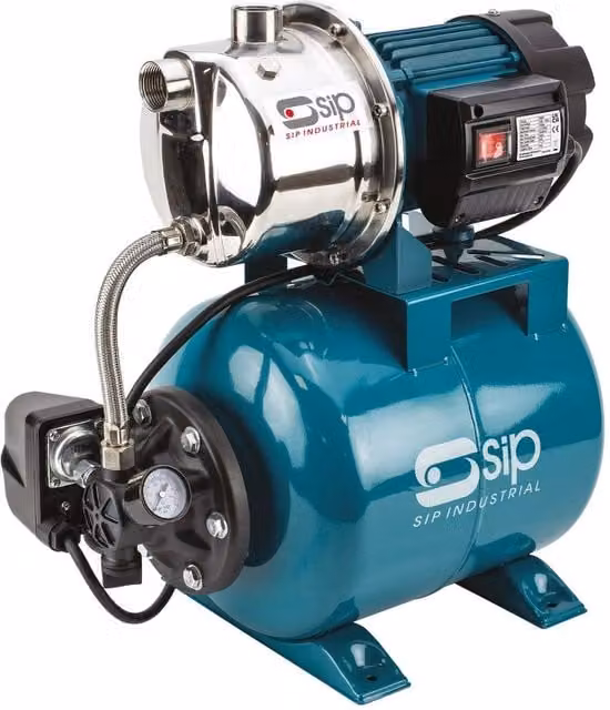 SIP 1" Stainless Steel Booster Pump, Silver and Blue, W/D/H: 500 x 300 x 440 mm – 1