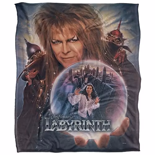 LOGOVISION Jim Henson Labyrinth Trapped In The Glass Silky Touch Super Soft Throw Blanket, White, W: 152 cm, D: 127 cm