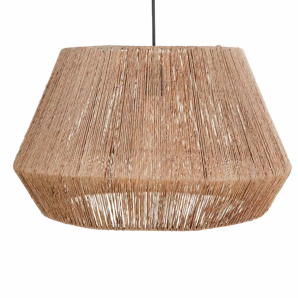 Wyld and Coco Pendant Lamp with Natural Jute and Black Metal Base, W: 48 cm, H: 128 cm – 2