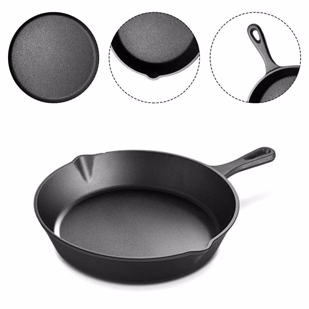 Nordara 3 Pack Pre-Seasoned Cast Iron Skillet Set in Black – 2