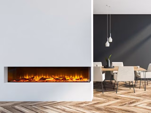 Acantha Aspire 150 Corner View Media Wall Electric Fire in Black