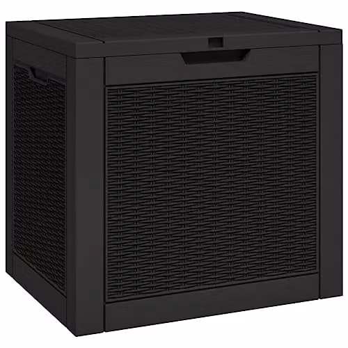 vidaXL Black Polypropylene Garden Storage Box W: 55.5 cm, D: 43 cm, H: 53 cm – 1