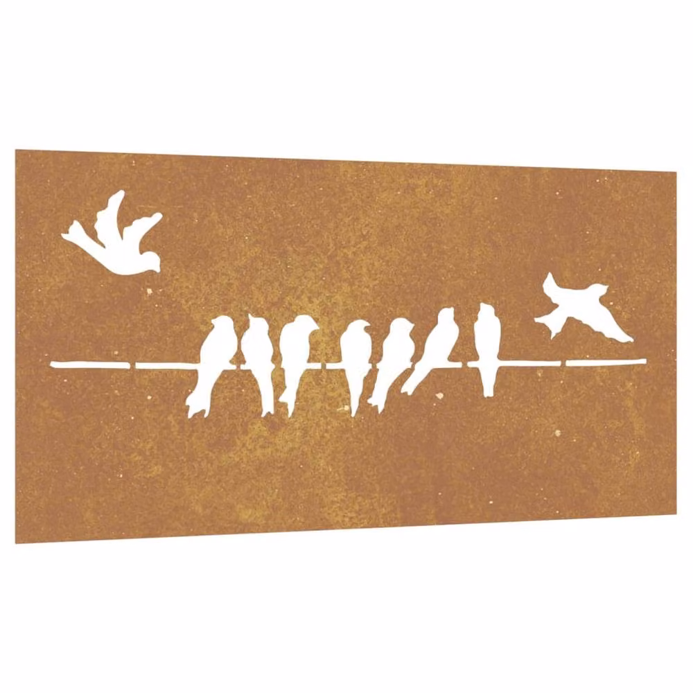 Berkfield Brown Corten Steel Bird Design Garden Wall Decoration W: 55 cm, H: 105 cm – 3
