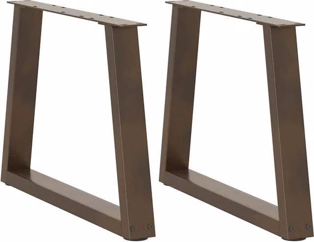 Berkfield Home V-Shape Dining Table Legs, 2 Pieces, Brown Steel, H: 60 cm, W: 42 cm