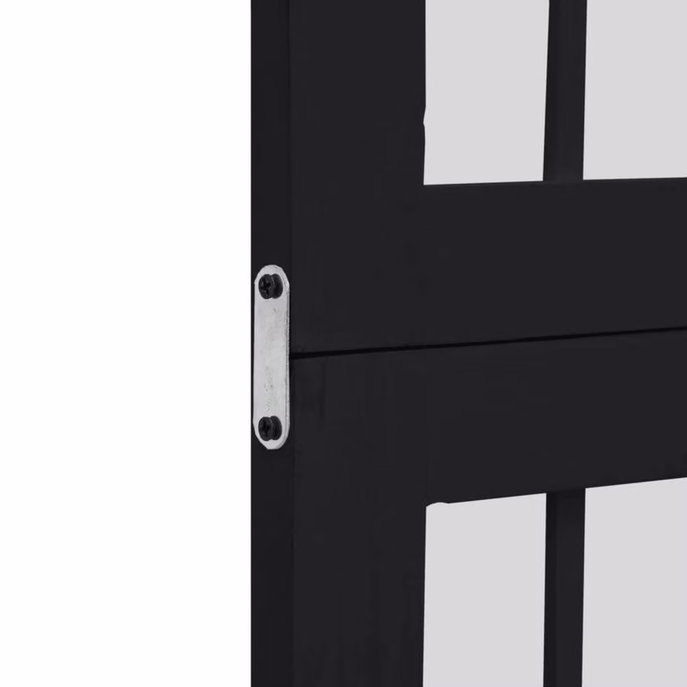 Berkfield Home 6-Panel Room Divider in Black Solid Paulownia Wood – 5