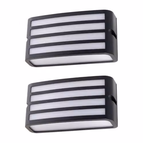 First Choice Lighting Pluto Set of 2 Anthracite Aluminium Outdoor Up and Down Wall Lights in Black – 5