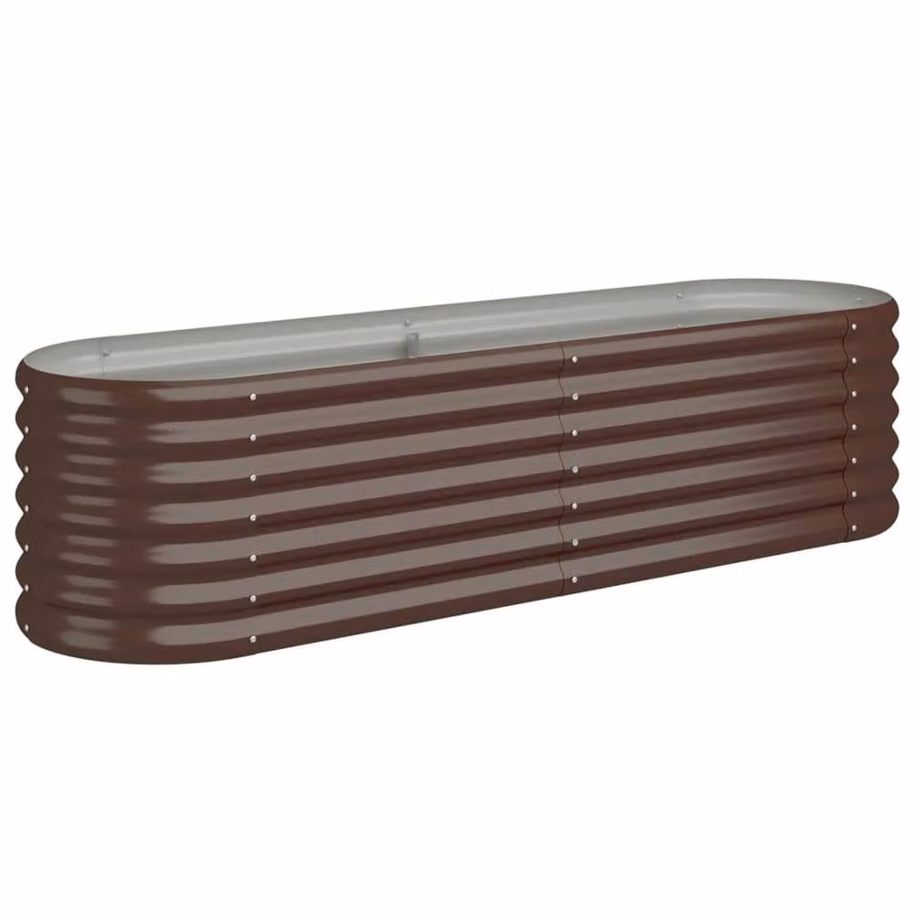 Berkfield Home Garden Raised Bed in Brown Powder-coated Steel, W/D/H: 152 x 40 x 36 cm – 3