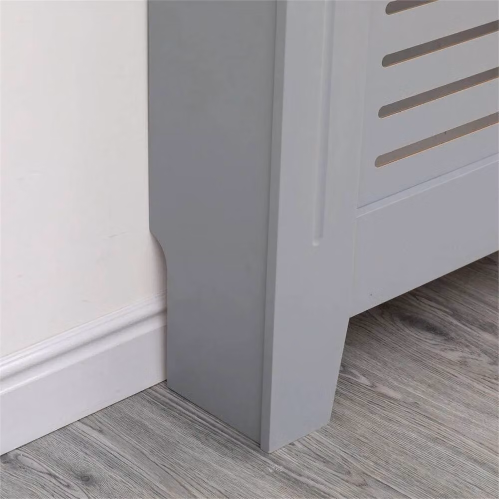PAWNORA Extra Large MDF Radiator Cover Slat Grille Cabinet in Grey, W/D/H: 172 x 82 x 82 cm – 2