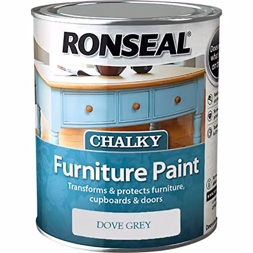 Ronseal Matt Chalky Furniture Paint, Grey, 750 ml