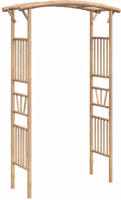 Berkfield Home Rose Arch Bamboo in Tan, W/D/H: 118 x 40 x 187 cm