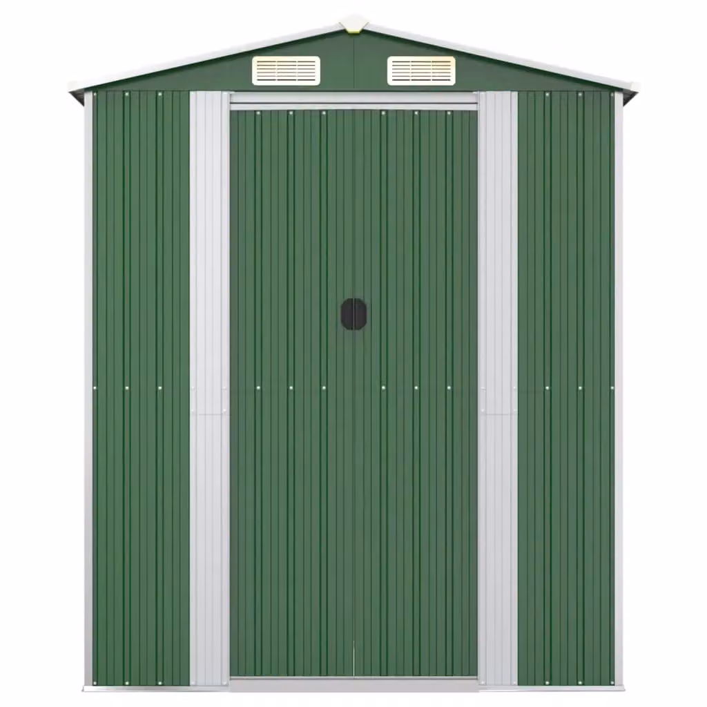 Berkfield Home Green Galvanised Steel Garden Shed with Sliding Doors and Side Vent W/D/H: 192 x 523 x 223 cm – 3