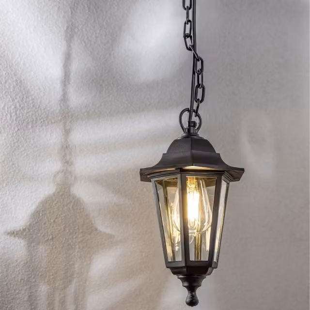 CGC Lighting Yasmin Black Traditional Style Outdoor Hanging Lantern Light