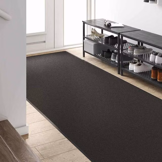 Berkfield Home Modern Black Rectangular Polypropylene Door Mat, W: 120 cm, D: 300 cm