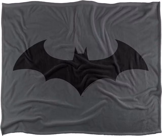 DC Comics Batman Shadow Bat Logo Blanket in White, W: 152 cm, D: 127 cm