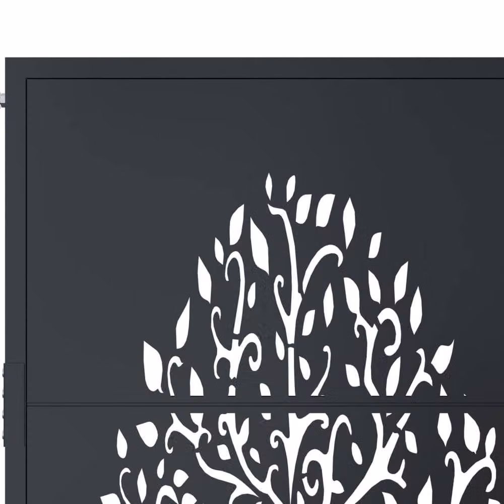 Berkfield Home Beautiful Anthracite Steel Garden Gate with Tree Design, W: 80 cm, H: 105 cm – 4