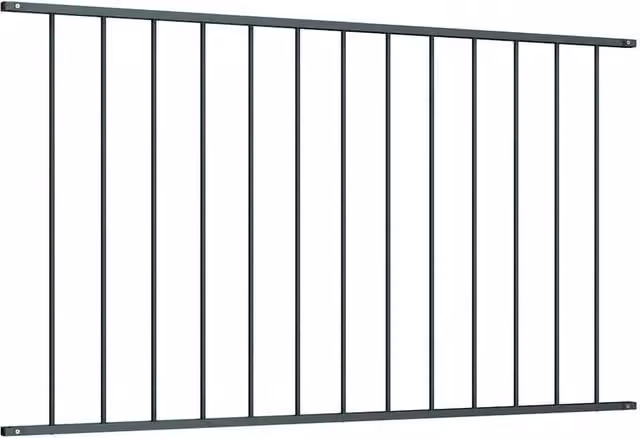 Berkfield Home Powder-coated Steel Fence Panel, Anthracite Black, H: 170 cm, W: 75 cm