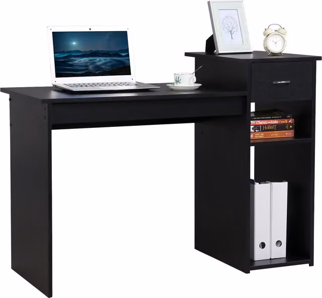 Yaheetech Modern Black Computer Desk for Home Office