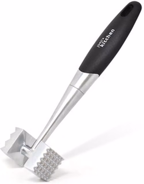 Joeji's Kitchen Double Sided Zinc Alloy Meat Tenderiser Hammer in Silver
