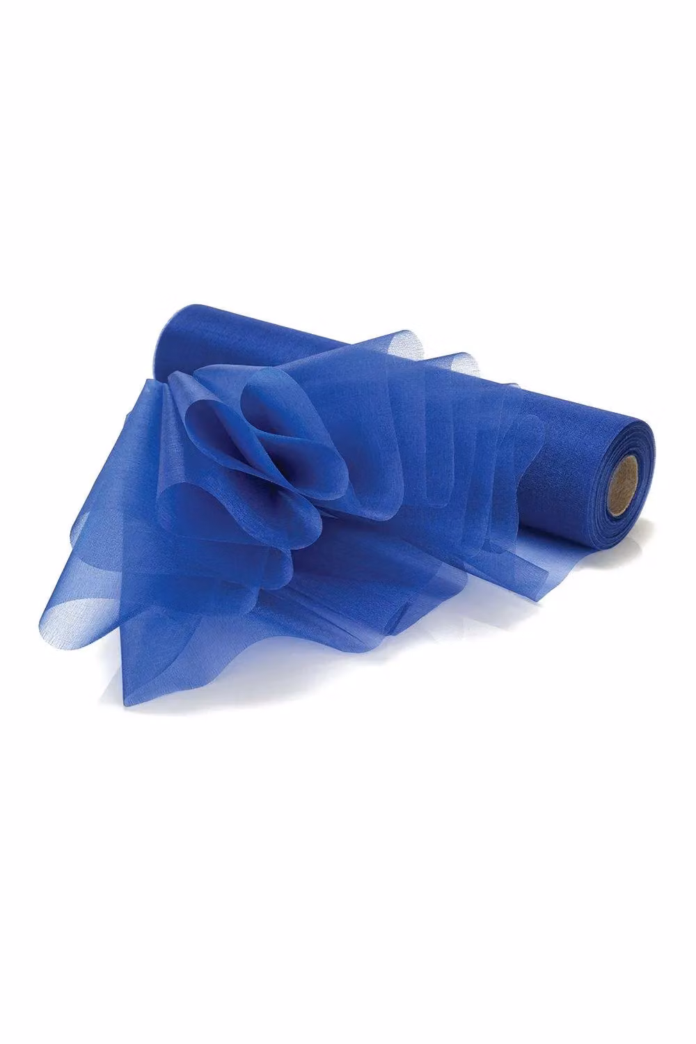 Neel Blue Organza Sheer Glitter Fabric Roll for Chair Bow Sashes, W: 29 cm, L: 25 m – 2