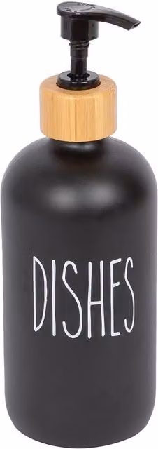 Harbour Housewares Black Glass Soap Dispenser 276ml – 6