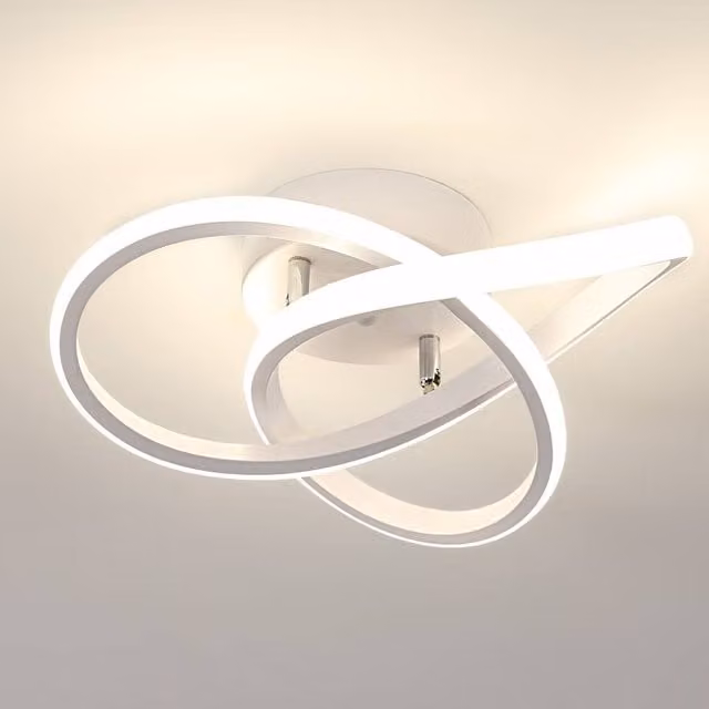 Pheashine White and Gold Twisted Loop LED Ceiling Light, 30W, 4500K Neutral White, Diameter: 30 cm – 1