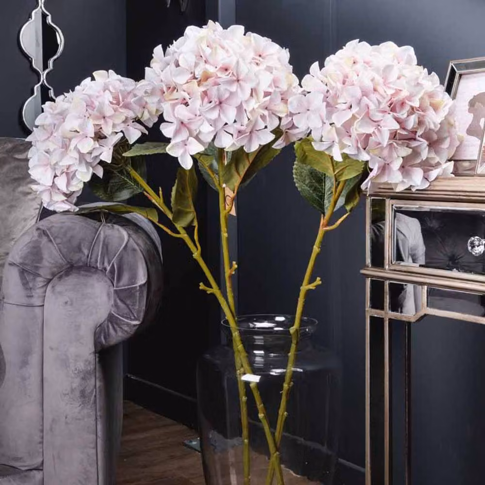 Lemon Pavilion Furniture and Decor Pink Giant Hydrangea Artificial Flower, W36 x D36 x H115 cm – 2