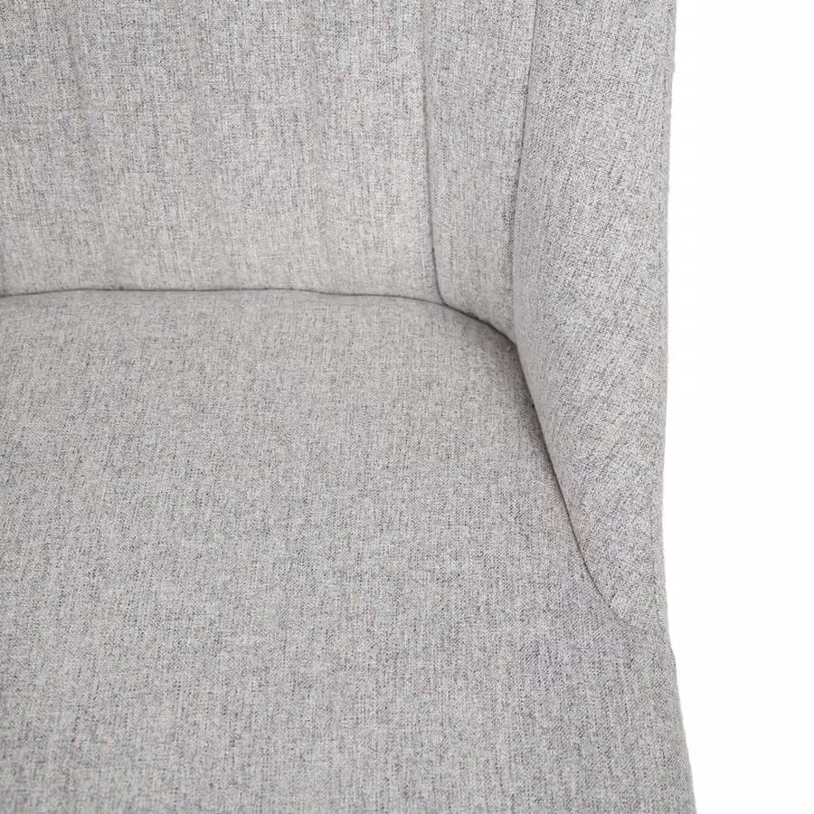 Home Garden Direct Emilia Dining Chairs in Grey Textured Linen with Rubberwood Legs (Set of 2) – 3