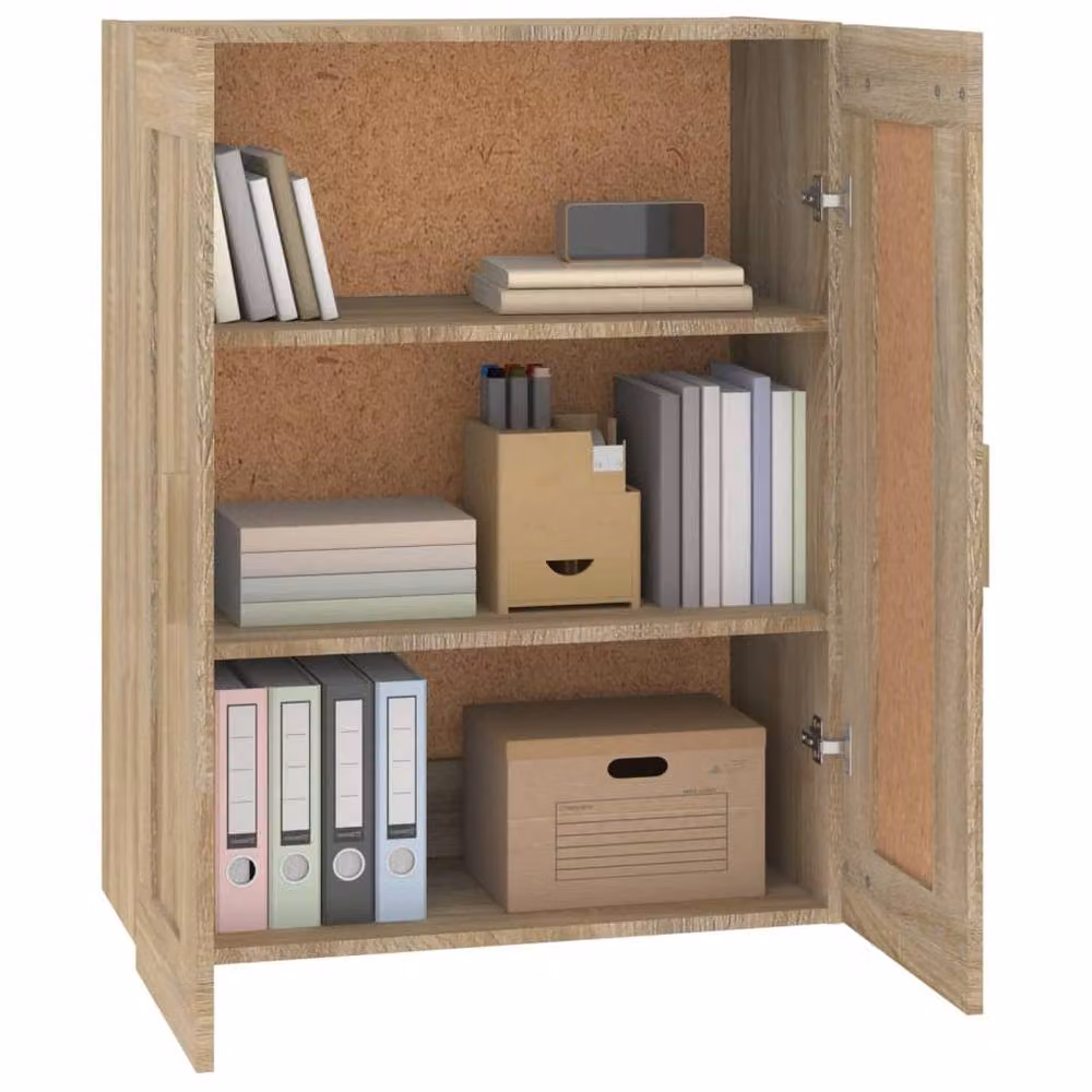 Berkfield Home Wall Cabinet in Sonoma Oak Brown, W: 69.5 cm, D: 32.5 cm, H: 90 cm – 2