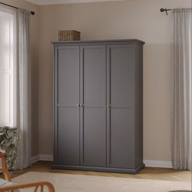 Jonas & James Belleville Three Door Wardrobe in Matt Grey