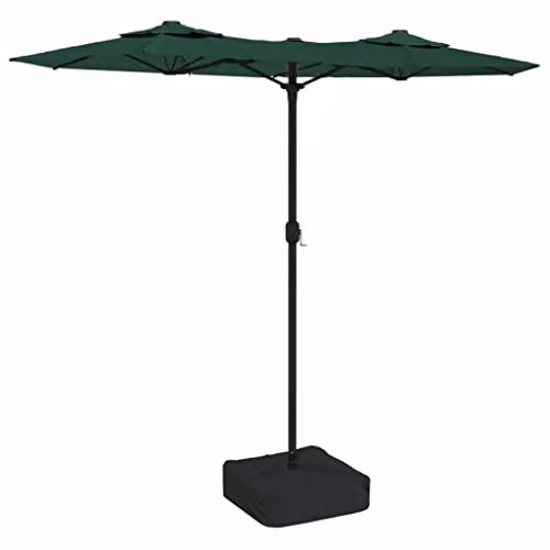 vidaXL Double-Head Cantilever Garden Parasol with UV Protection, Green – 1
