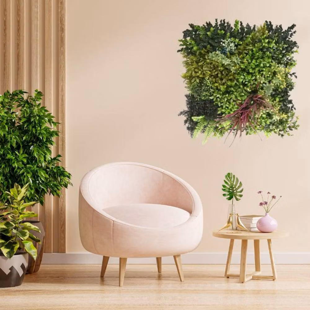 Ark Mat Purple Strand Artificial Plant Wall Panel, Green, W/D/H: 50 x 50 x 15 cm – 10