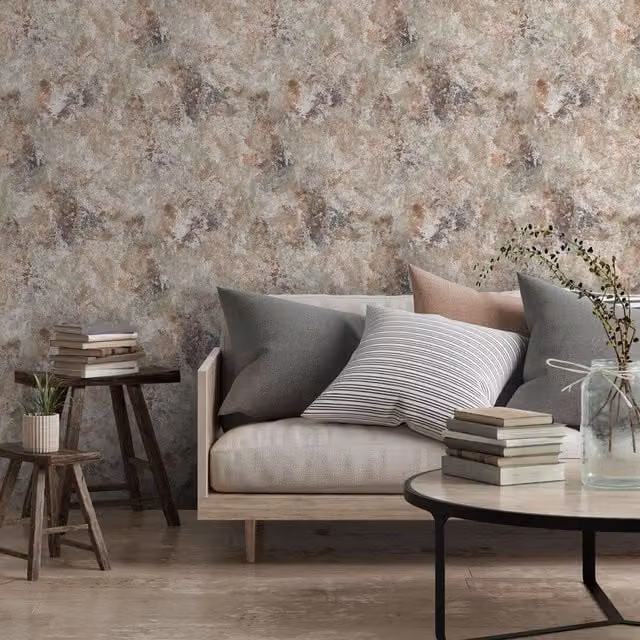 Muriva Abstract Modern Washable Paper Wallpaper in Grey, Blue and Multicolour
