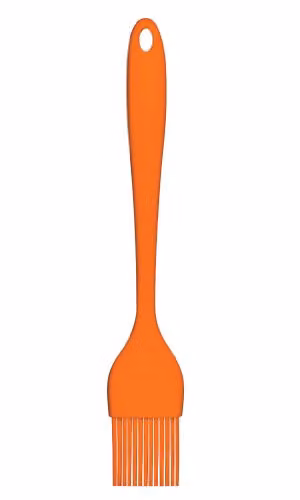 Orsina Orange Silicone Pastry Brush with Ergonomic Handle