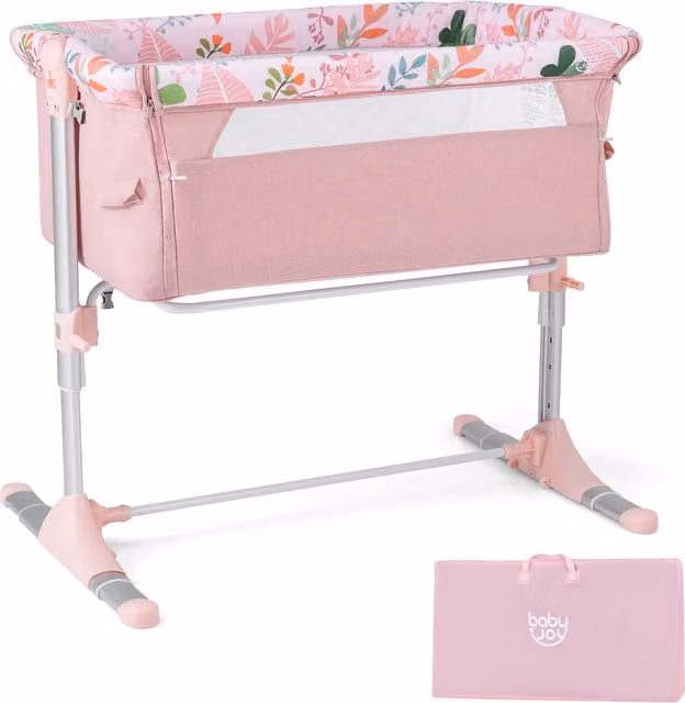 Costway Baby Bedside Sleeper in Pink