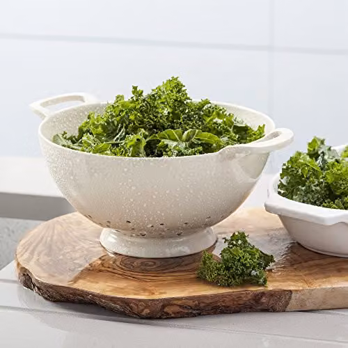 Zeal Melamine Colander with Handles and Feet, Beige, 20cm – 4