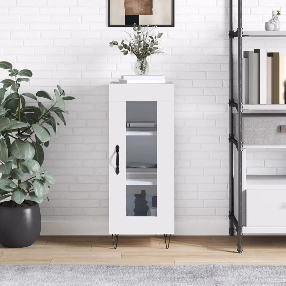 Berkfield Home Modern High Gloss White Sideboard W/D/H: 34.5 x 34 x 90 cm – 2